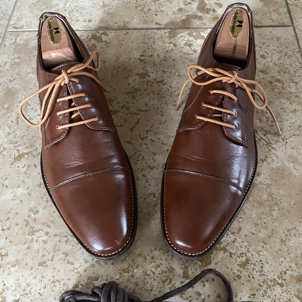 Steve Madden Brown Leather Oxfords Cap Toe US 9